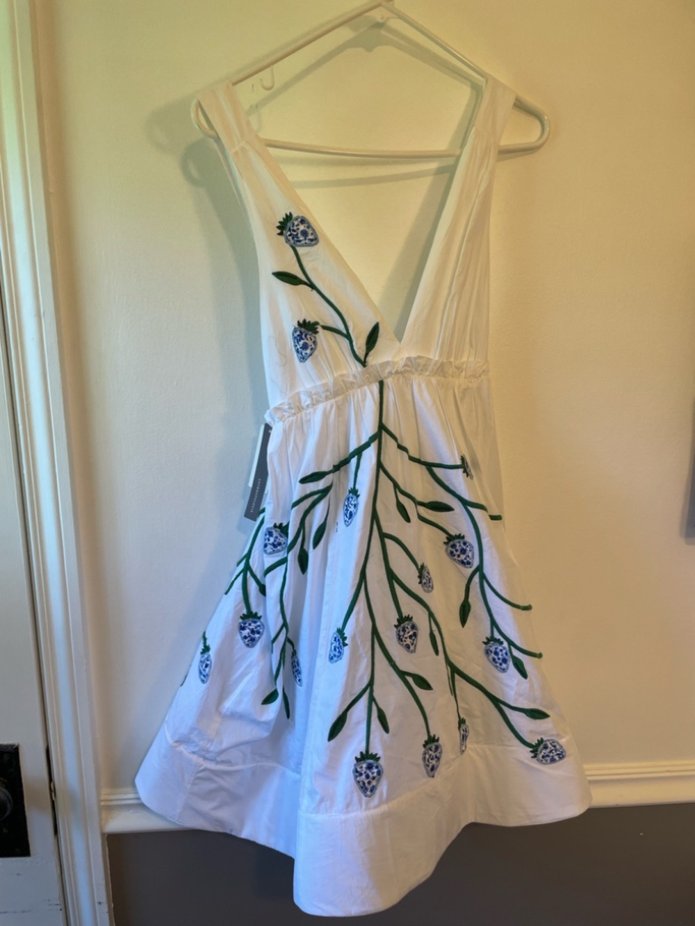 NWT Maeve Anthropologie sleeveless v-neck mini babydoll strawberry dress size XS